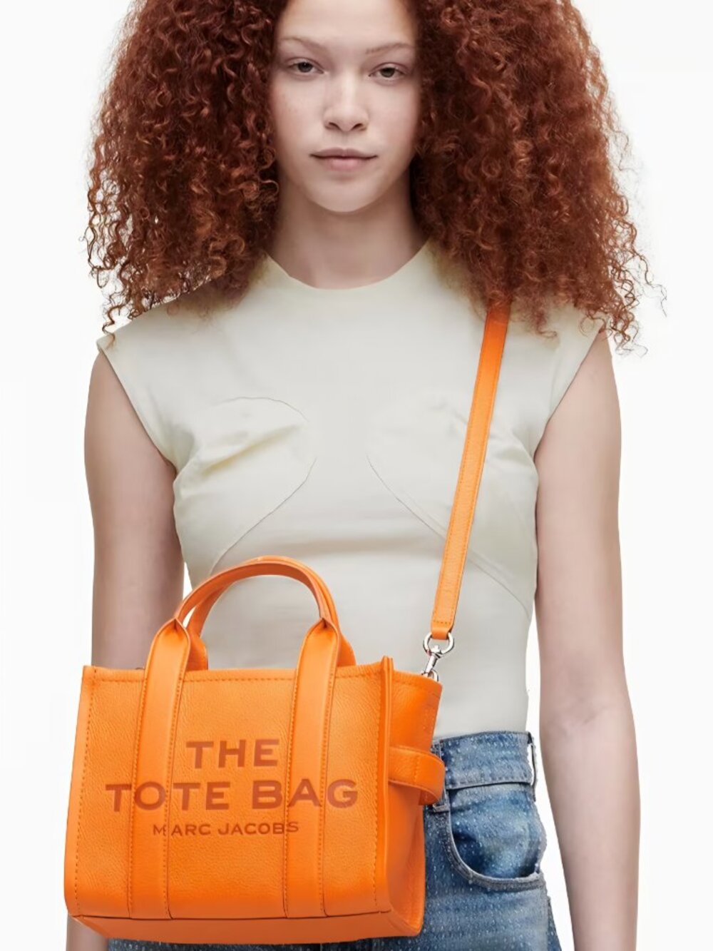 Marc Jacobs Small Leather Orange Tote Crossbody w/ Matching wallet & Tote Charm - Picture 11 of 11